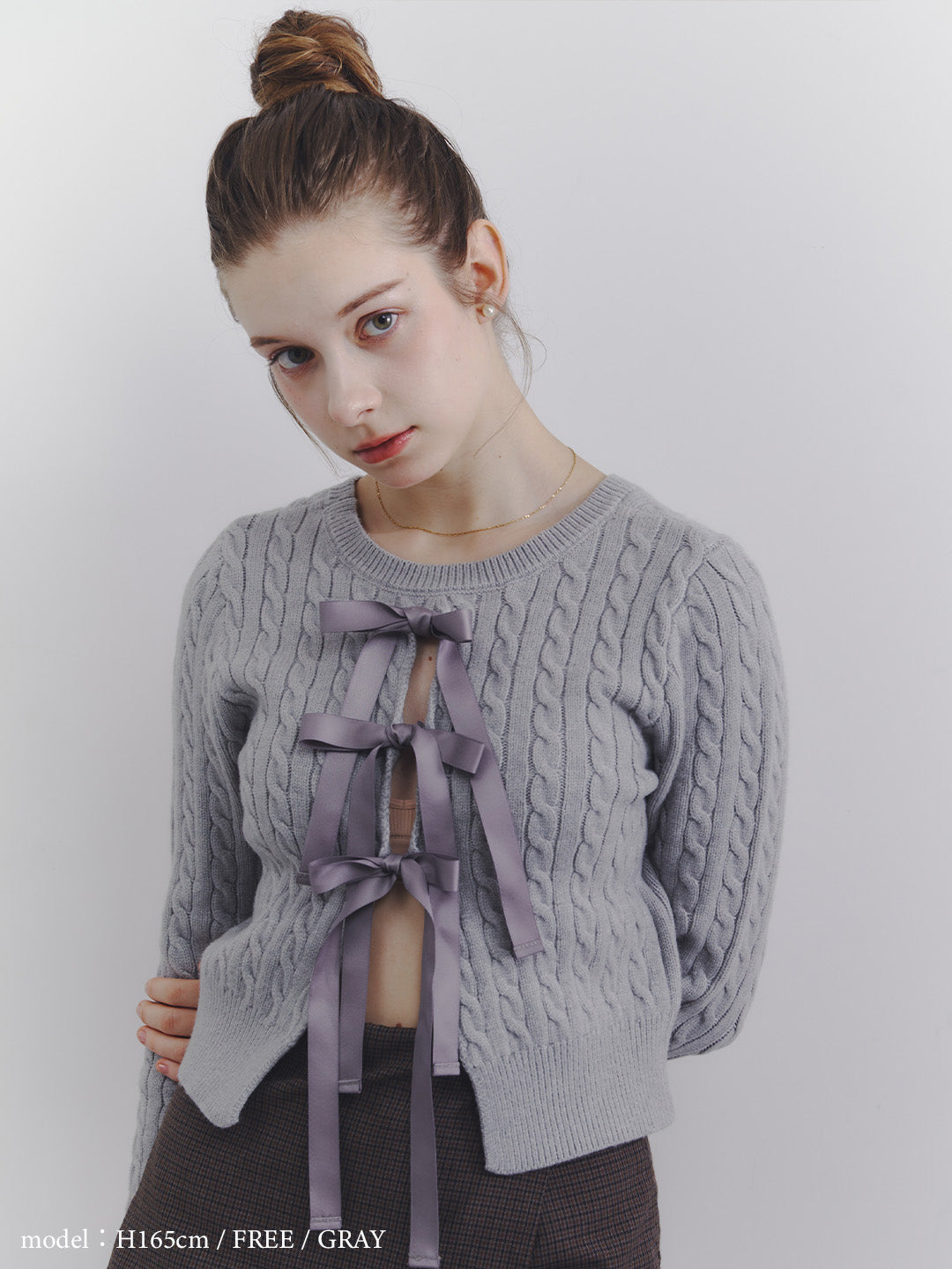 2way ribbon knit tops